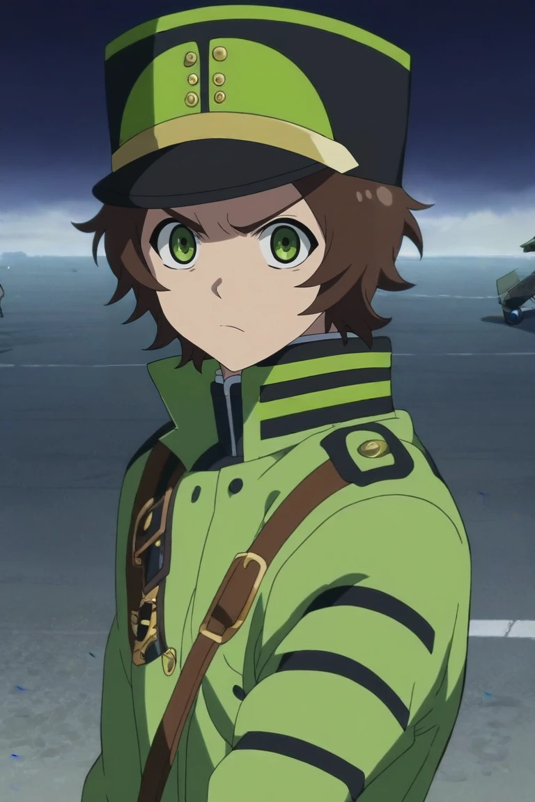 score_9, score_8_up, score_7_up, source_anime, rating_safe, , anime screencap, , , , , 1boy, solo, male focus, <lora:yoichi_saotome_pony:0.78>, yoichi_saotome, brown hair, green eyes, short hair, hat, rule of thirds, plane, midnight, dynamic pose, angry, , <lora:sdxl_lightning_8step_lora:1>