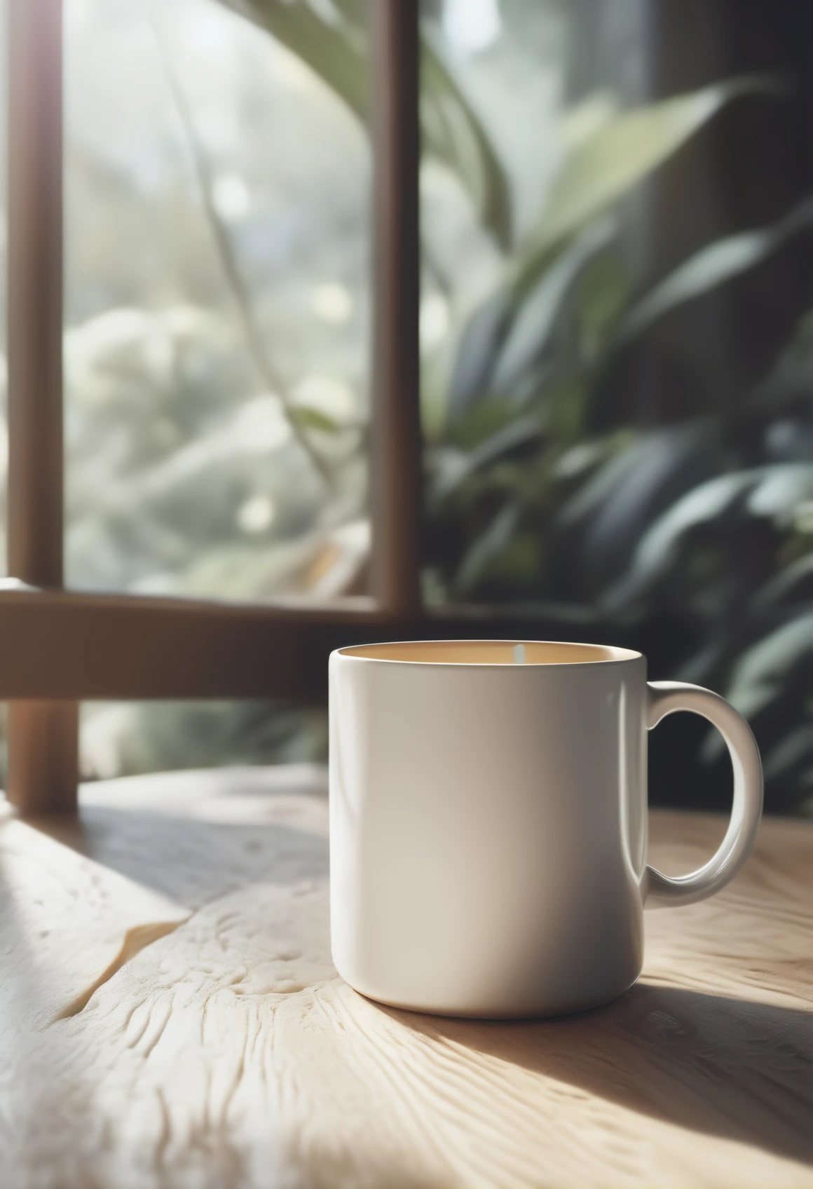 A mug is shown in the foreground with a sunny forest in the background. Golden twists and light are captured in energetic moments of movement, representing a fusion of warmth and natural fluidity. The image features crisp details that highlight the simple features of the mug's design. Carefully crafted lighting and shadows enhance the three-dimensional depth of the scene, giving the mug a textured and realistic feel. The background environment was chosen to satisfy the appetite, providing a sophisticated, messy setting that makes the mug stand out. The shading and details have been carefully considered to emphasize the simple design and convenience of the mug, appealing to the appetite. The color palette adopts warm tones consistent with the hot-blooded image, adding a sense of sophistication and vintage to the image. Overall, the image depicts the mug as a warm and inviting device, a perfect blend of vintage and elegant nature.<lora:mug_Î±:0.8>    <lora:add-detail-xl:0.8>