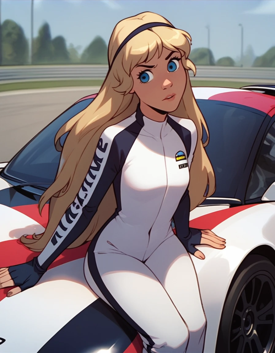 score_9,  score_8_up, score_7_up <lora:eilonwy-ponyxl-000050:1> eilonwy, race queen, hairband,
1girl, solo, checkered flag