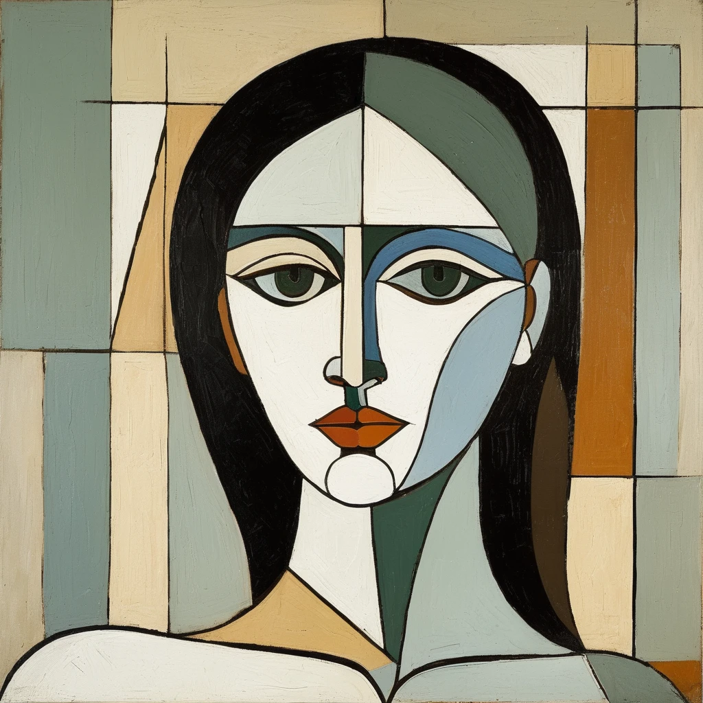 Picasso cubism art of a woman,subtle colors, minimalist, faint, olxcke, <lora:olcooke_juggerX_xl_1_st_wocap_merger_97_99_66_028_042_03-olxcke:1>