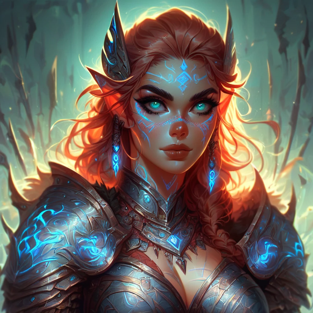 score_9, score_8_up, score_7_up, flashfire glowing runes, woman wearing glowing rune armor, glowing rune armor, detailed background, tribal runes, realistic concept art,