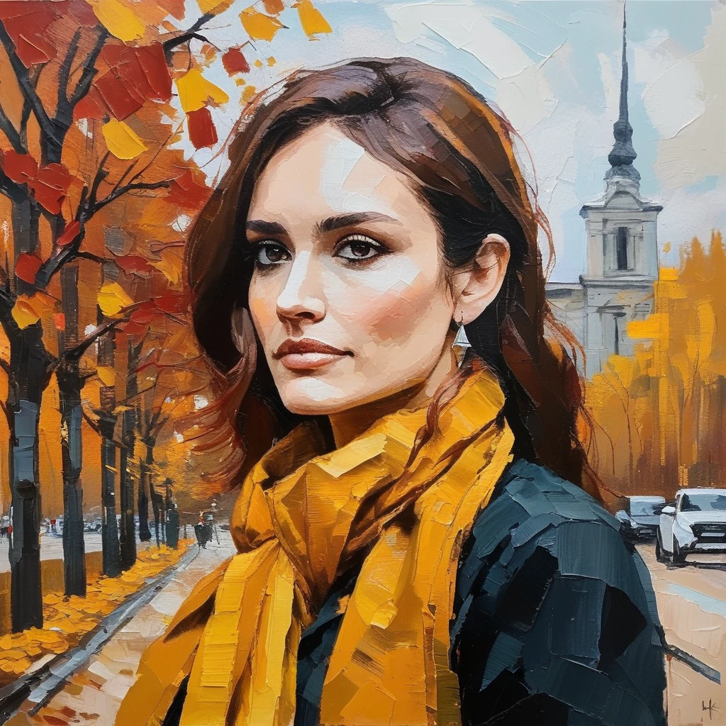 (Abstract) sketch of a woman in the fall season, oil on canvas, olxcke, <lora:olcooke_juggerX_xl_1_st_wocap_merger_97_99_66_028_042_03-olxcke:1>