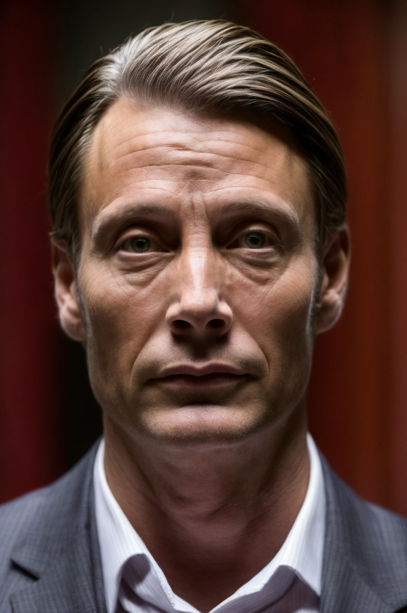 highest resolution highly detailed photograph. Hannibal, looking at viewer, face shot, perfecteyes,