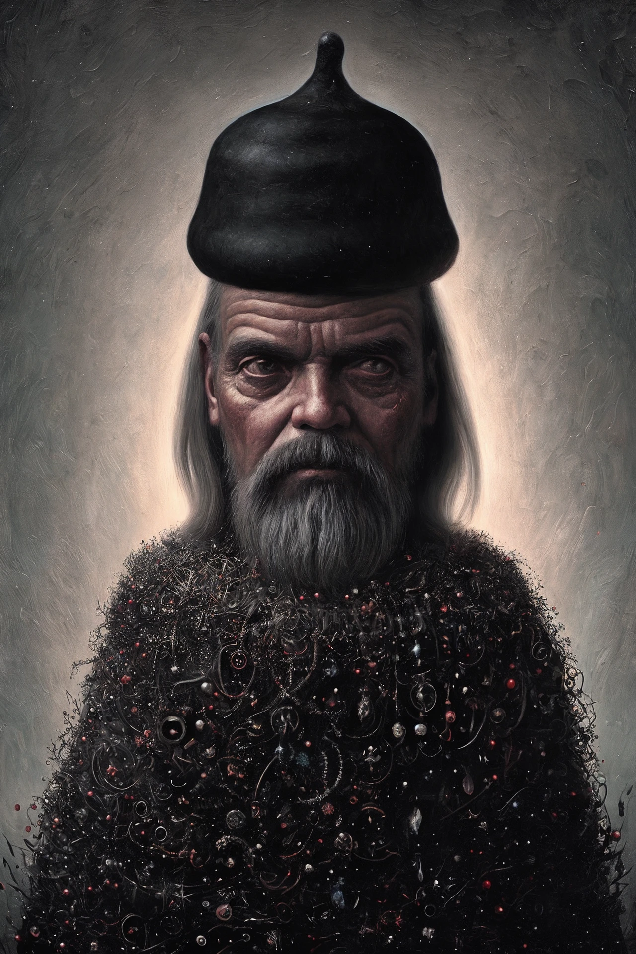 dark oldman, strange fantasy, surrealistic art, artwork, masterpiece, best quality, popsurrealism art, digital painting <lora:Mark_Ryden_ArtStyle_640x960:0.9>