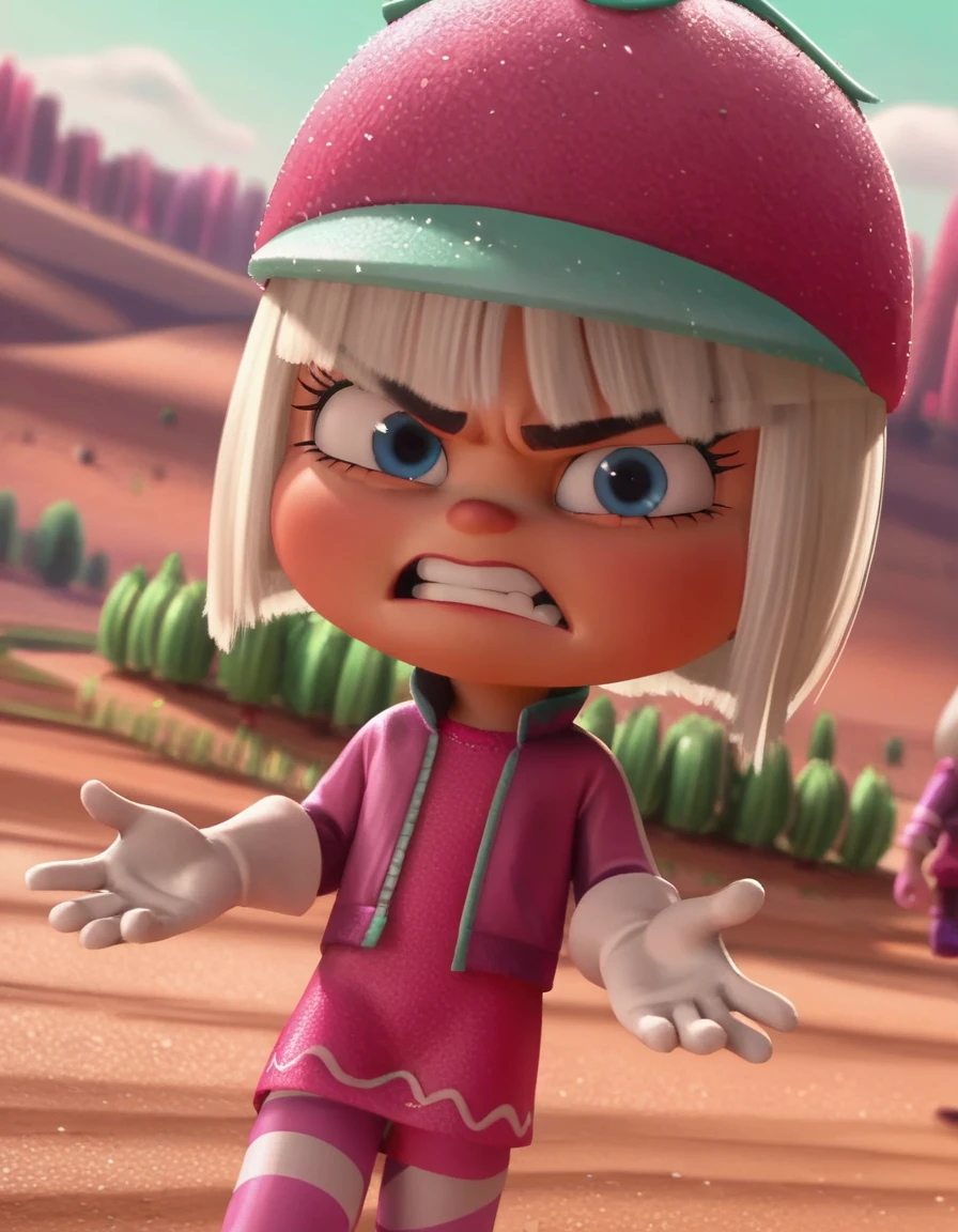 score_9, score_8_up, score_7_up, source_anime,
taffytamuttonfudge, <lora:taffyta-muttonfudge-ponyxl-lora-nochekaiser:1>,
taffyta muttonfudge, blue eyes, gloves, hat, white hair, pink headwear,
outdoors, landscape, angry,
looking at viewer, solo, cowboy shot, dutch angle,