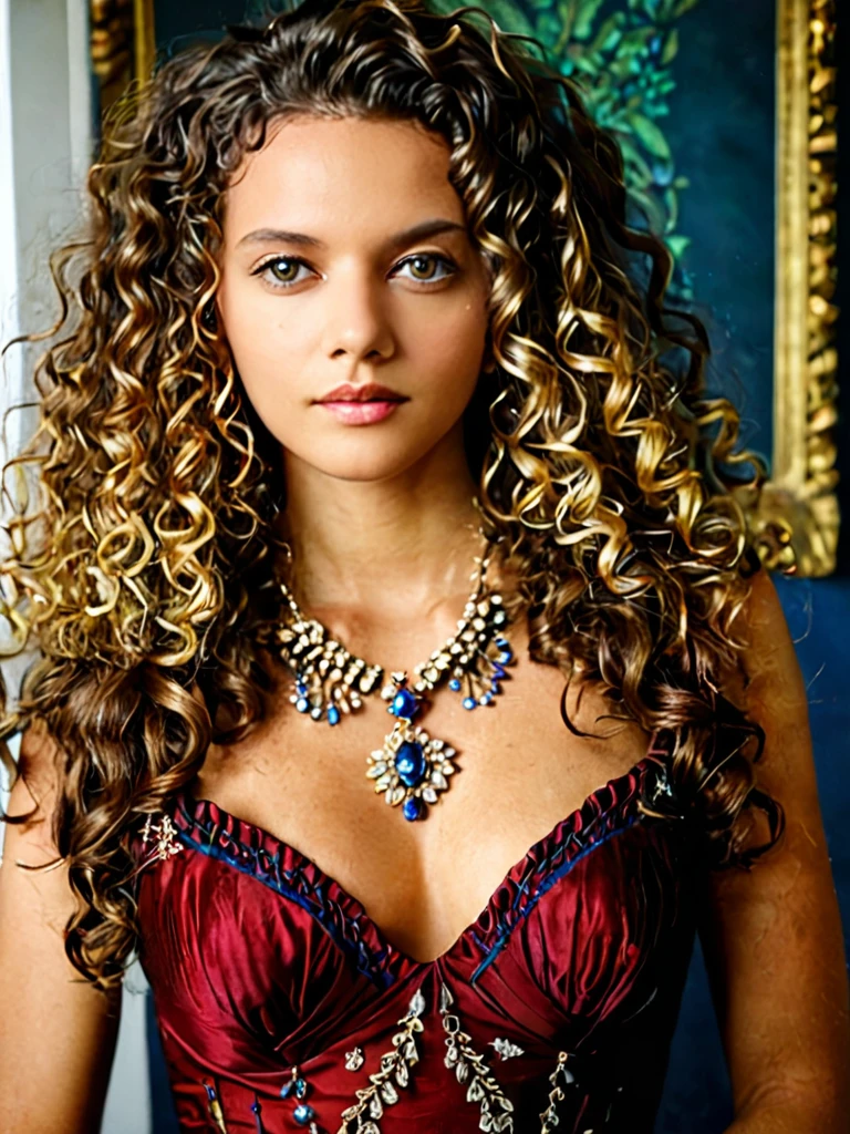 masterpiece,best quality,8k raw,a photo of N3ry,woman,long curly hair,<lora:Marina_N3ry_XL:0.9>,portrait,intricate detailed dress,beautiful necklace,