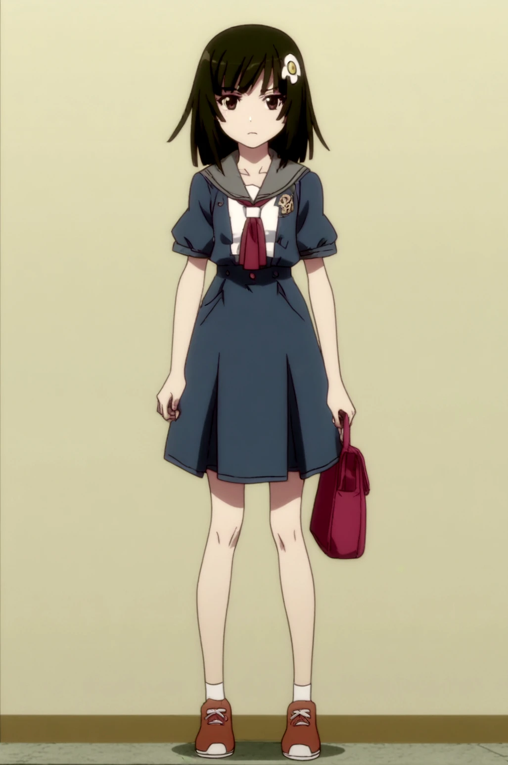 bakemonogatari style, rating_safe, score_10, score_8, sharp, anime screencap, flat colors, flat shadows, sengoku nadeko <lora:Bakemonogatari-multiple_characters-PDXL:0.8>