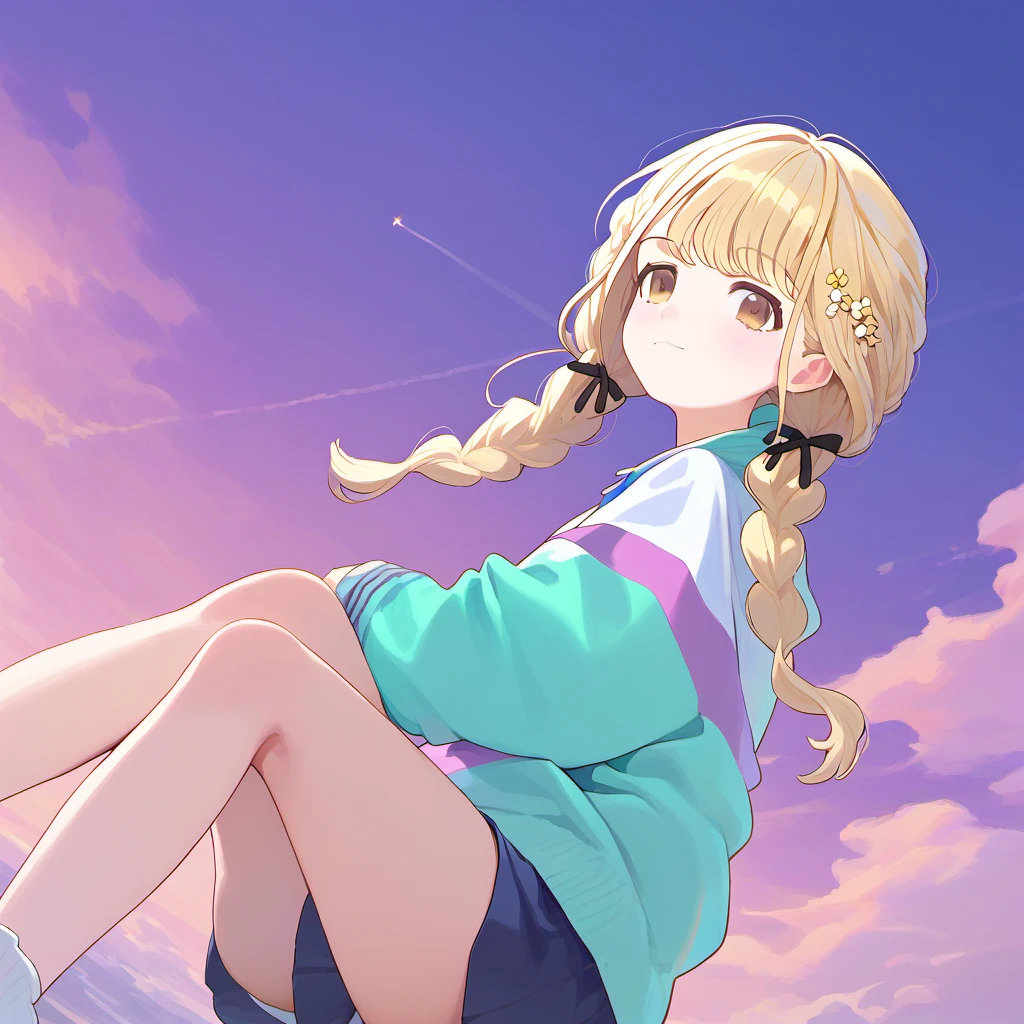 score 9, score 8 up, score 7 up, source anime, 1girl, fujita_kotone, multicolored jacket, <lora:gakuen_idolmaster_pony:1>