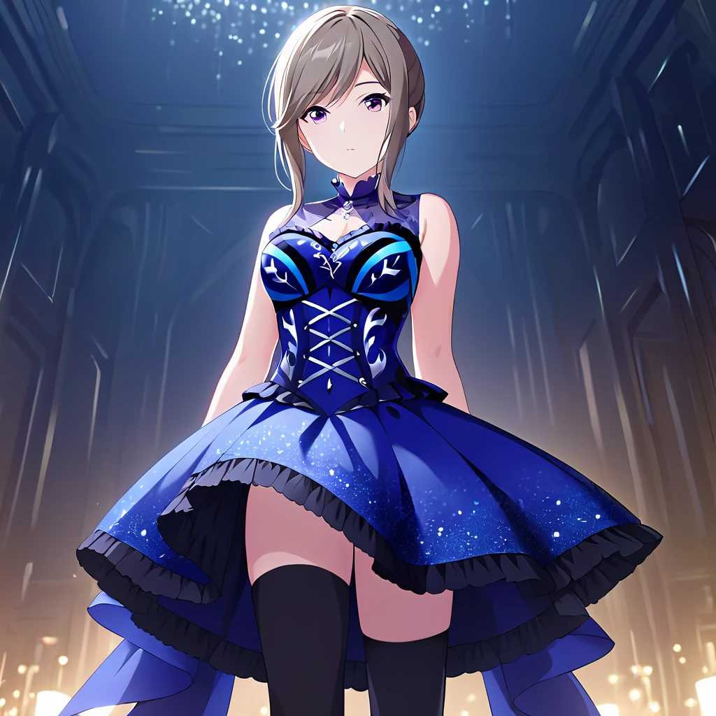 [high quality, best quality],[cinematic],shiraishi,1girl,solo,shi dress,black thighhighs,looking at viewer,standing,closed mouth,<lora:shiraishi4:0.7>,