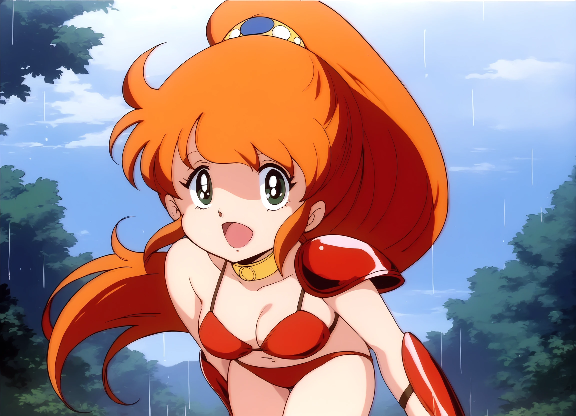(1990s \(style\),1990s anime cels style, Cartoon style of the 1990s, flat color:1.3), vivid colors, best quality, high resolution, In the style of Nobuteru Yuki, blonde hair, blunt bangs, long hair, white leotard, Inspired by Shirou Masamune, red glasserom behind, ass), retro anime, sharp, Defined lines, Detailed, makeup, Beautiful face, gorgeous eyes, nose blush, :o, white thigh highs, looking down, no boobs, no breasts, flat chest, femboy, 1boy, guy, feminine boy, male, feminine male.