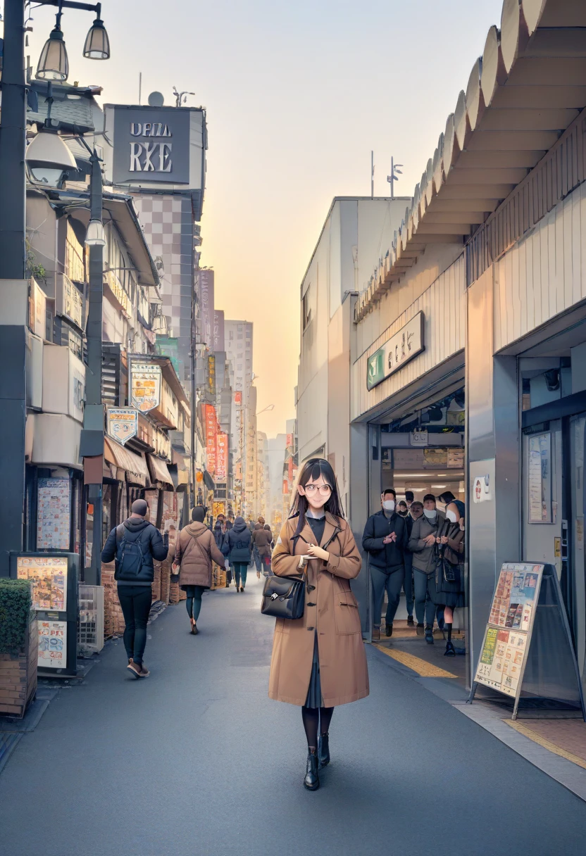 masterpiece, best quality, very aesthetic, absurdres,
1girl, solo, glasses, black hair, long hair, jacket, skirt, black bag, smile, looking at viewer, solo focus,
uguisudani_kitaguchi, storefront, real world location, outdoors, road, street, scenery, power lines, building, walking, 1girl, city, skirt, multiple boys, photo background, crosswalk, shop, car, 6+boys, coat
<lora:uguisudani_kita_SDXL_V2:1>