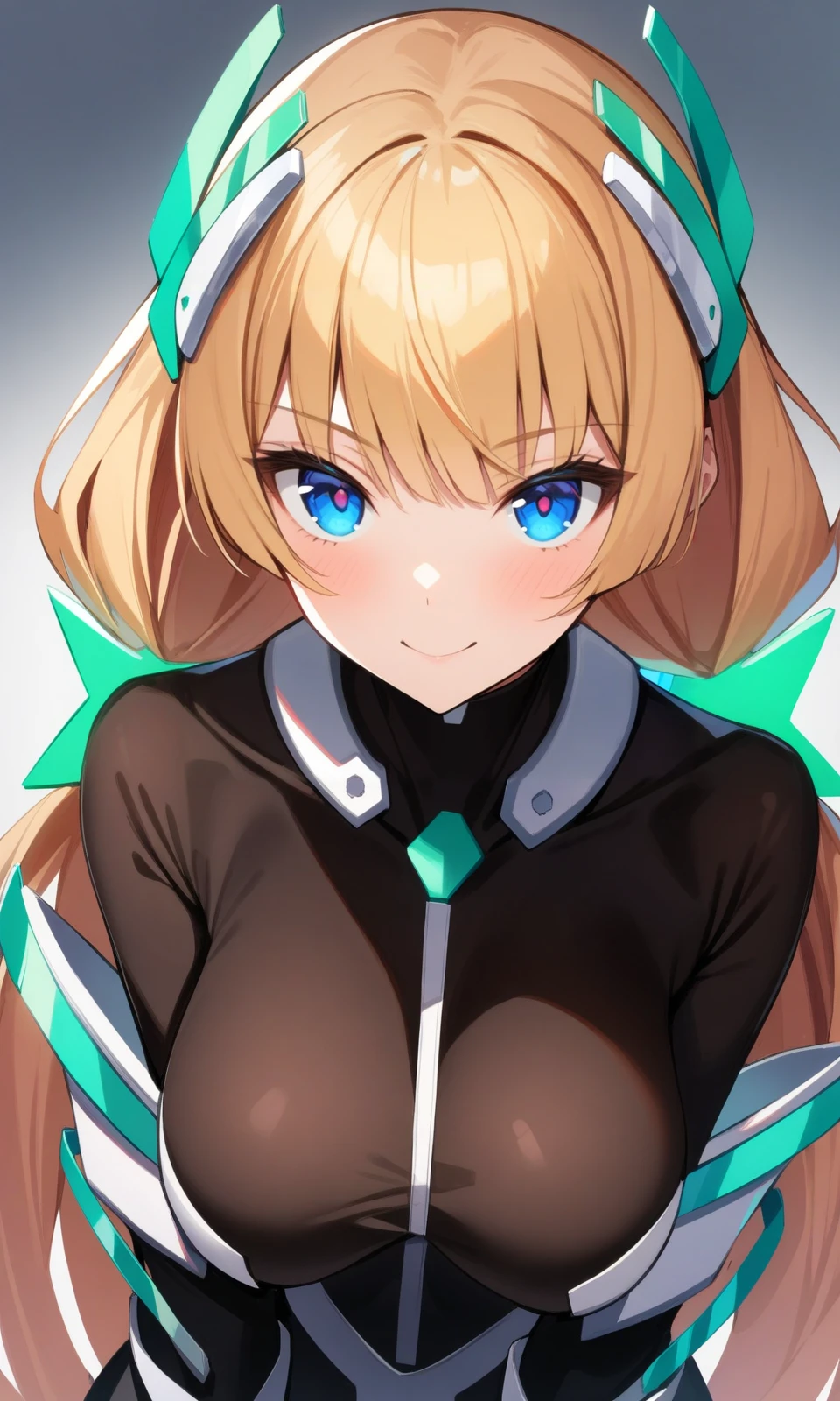 1girl, angelabalzac, blonde hair, blue eyes, long hair, looking at viewer, low twintails, smile, solo, very long hair, (black bodysuit:1.2),
looking at viewer,
(portrait:1.2),
masterpiece, best quality, very aesthetic, absurdres,
<lora:AngelaBalzac_XL:1>
