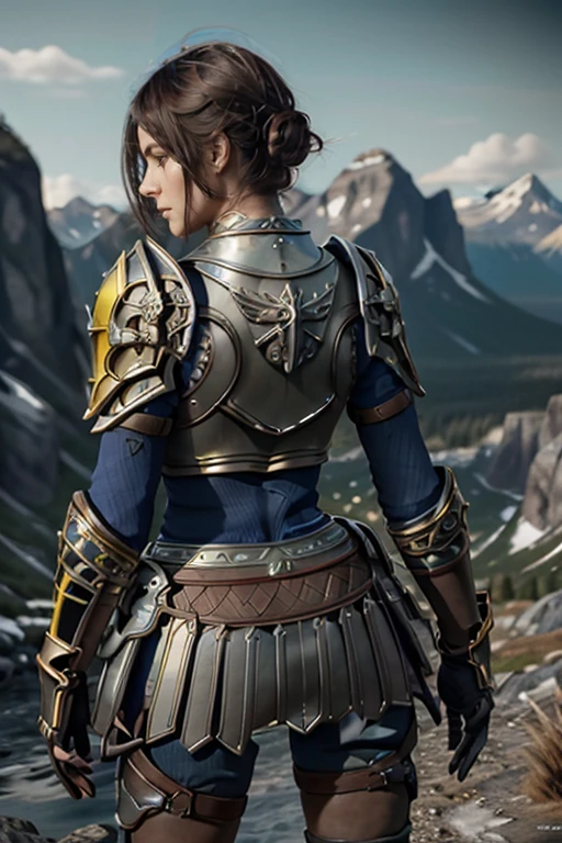 <lora:HXarmour_048:0.7>,mountain,Looking over the shoulder,, hxarmour,1girl,(light green armour:1.3),, ultra-detailed,extremely delicate and beautiful,(by exquisite colors block),masterpiece,best quality,unreal engine 5 rendering,movie light,movie lens,movie special effects,detailed details,HDR,UHD,8K,CG wallpaper,