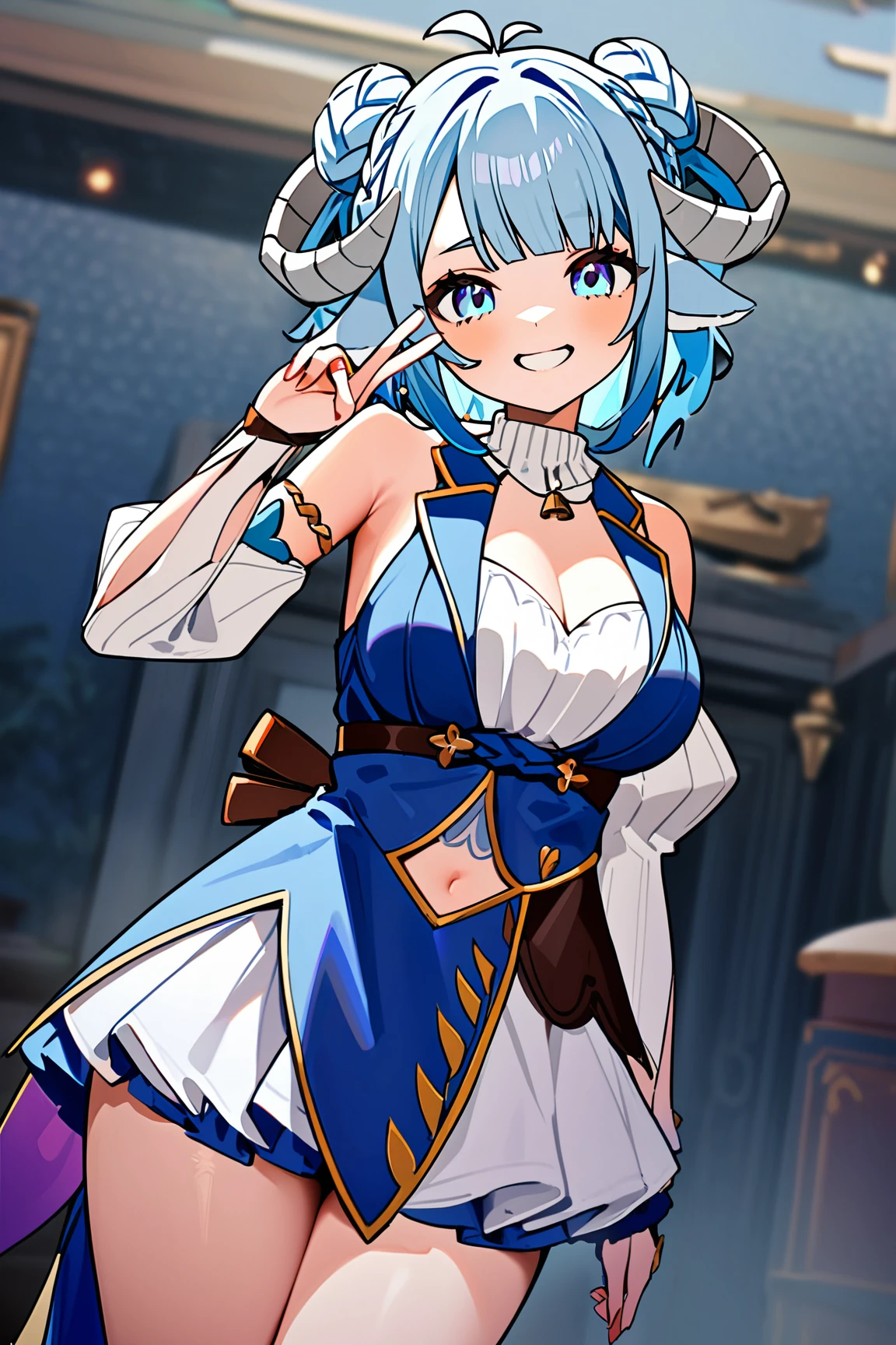 1girl, (MinaiAruma:1), waistcoat, detached sleeves,
big smile, v over eye, cowboy shot,
<lora:MinaiArumaXL_animagine2:1>,, masterpiece, newest, absurdres,
