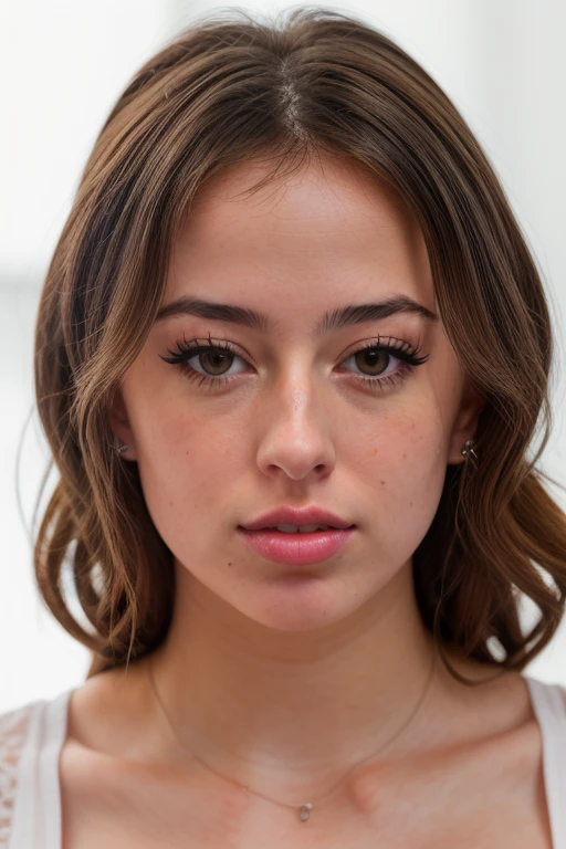 DEN_sierra_cabot,
(headshot:1.1) portrait on a bright white background, (headshot:1.2), face focus, intricate (beautiful eyes:1.2), (wide open eyes:1.1), Big eyes, clean photo, side lighting, low contrast, low saturation,
bokeh, f1.4, 40mm, photorealistic, raw, 8k, textured skin, skin pores, intricate details <lora:epi_noiseoffset2:1>, epiCRealism