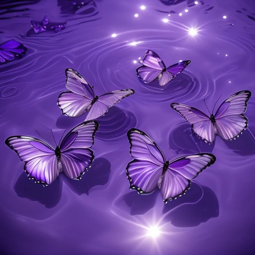 Water_butterfly,purple butterfly,water,water ripples