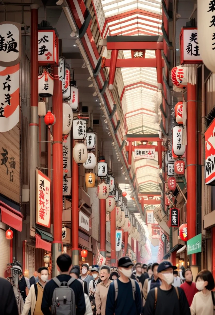masterpiece, best quality, very aesthetic, absurdres,
scenery, bicycle, backpack, sign, ground vehicle, bag, real world location, multiple boys, lantern, torii, outdoors, 6+boys, city, crowd, paper lantern, street, road, people
<lora:tenjinbashisuji_syotengai_SDXL_V1:1>