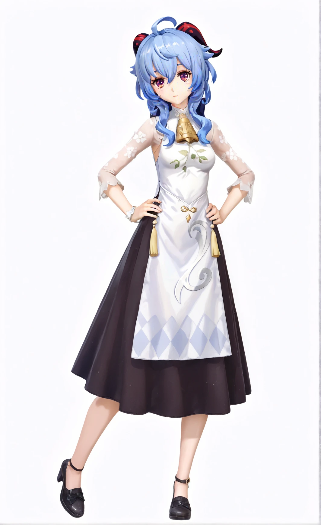 score_9, score_8_up, score_7_up, score_6_up, 8k,
8k, best quality, masterpiece, (ultra-detailed), (high detailed skin), white background, simple background,
(full body), (white background), standing, looking at viewer, (solo), hand on hip,
<lora:ganshenxian-kohaku-Tanger-000010:0.8>, ganyu \\\(genshin impact\\\), Ganyu's casual clothes, 1girl, horns, ahoge, sidelocks, bangs, blue hair, purple eyes,
finely_detailed, fine_fabric_emphasis,
full_shot, <lora:xl_figure style(kohaku_Delta)6:0.6>, figure style, photorealistic, photo \(medium\),