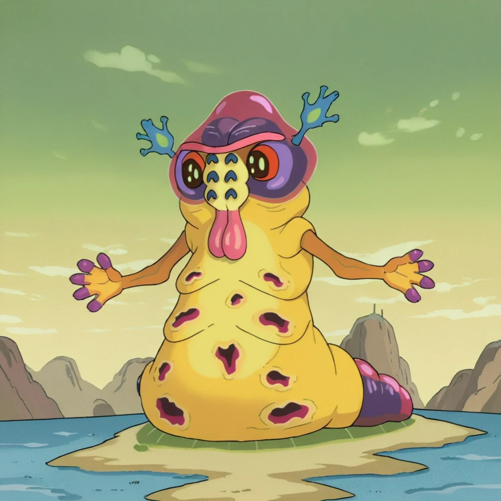 cartoon, western animation, ultimate masterpiece, yellowish BlimBlam alien, on (Namek Background:1.3), (full shot, full body:1.2)
<lora:BlimBlam_AnimagineXL_V30_v2-000007:.9> <lora:Dragon_Ball_Backgrounds_XL:.7>