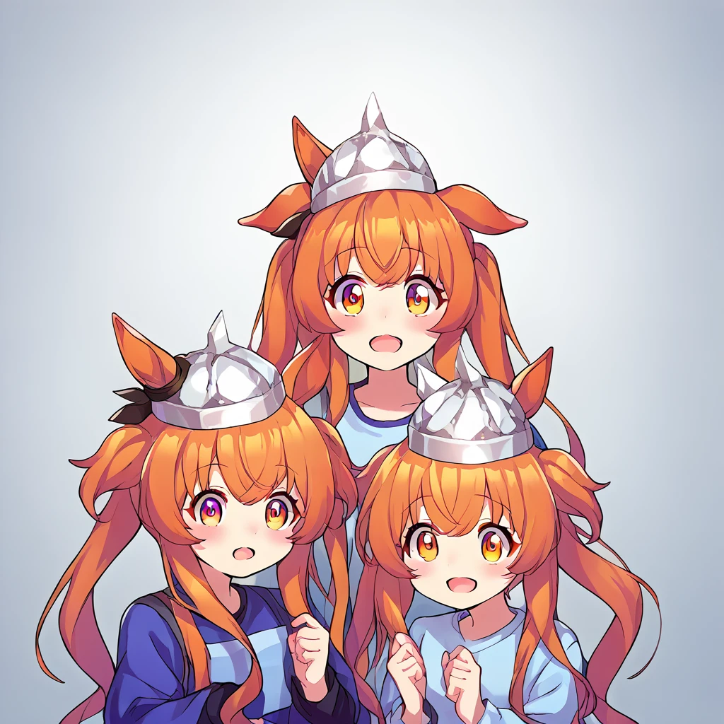 score_9, score_8_up, score_7_up, score_6_up, score_5_up, score_4_up, source_anime,BREAK, 3girls, mayano top gun \(umamusume\), twin turbo \(umamusume\), meisho doto \(umamusume\), side-by-side, tin_foil_hat
<lora:tin_foil_hat_pony:1> <lora:UmaDiffusionXL_pony:1>