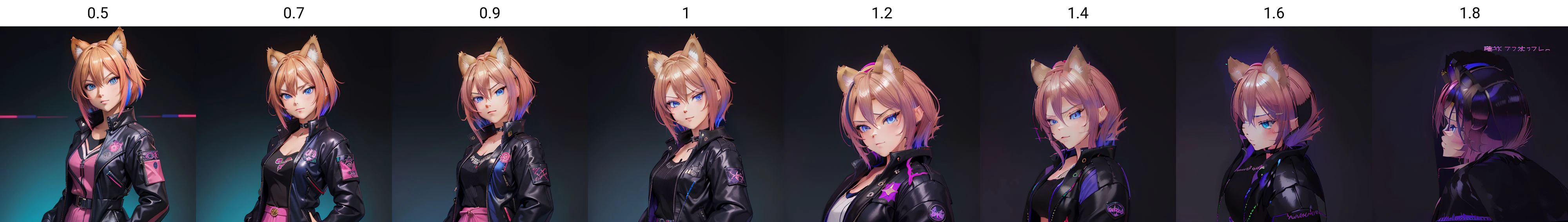 (((masterpiece, highest quality))),
<lora:yuzne_v2:0.5>, 1girl, (yuzne), looking at viewer, (short hair, multicolored hair, blue eyes), cyberpunk background, japanese, smug, cool, ((black jacket)), older sister, woman, 25 years old,