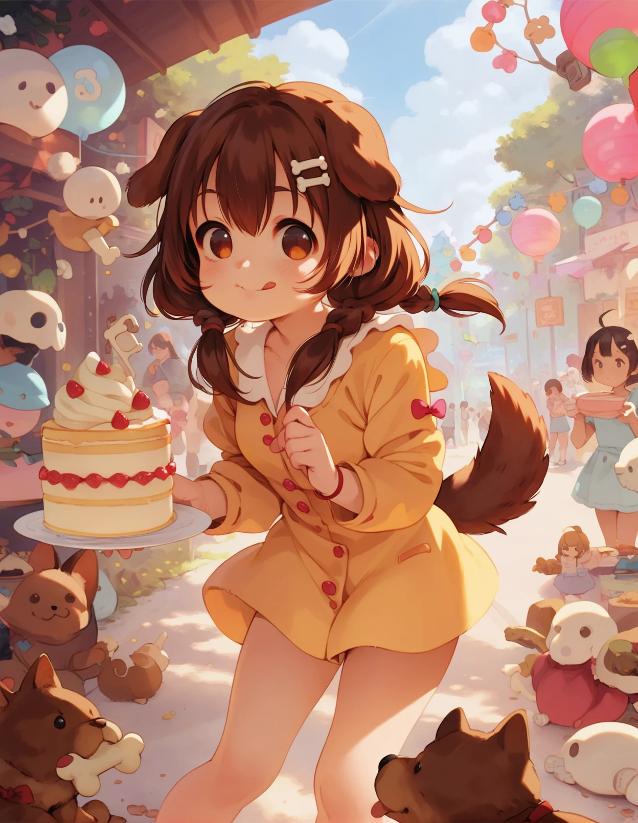 score_9,score_8_up,score_7_up, a girl holding a piece of cake, tongue out,  cake slice, inugami korone, dog girl, smile, cartoon bone, <lora:alkemanubis_style_pony6_v3-000036:.8>