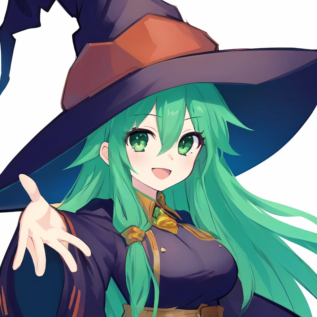 1girl,
natsumi \(date a live\),
solo, hand up, eyelashes, white background, curvy, open mouth, close-up, clenched hand, wide sleeves, witch, star print, very long hair, wizard hat, green hair, hand on headwear, black hat, green eyes, looking at viewer, simple background, witch hat, smile, blush, straight hair, star \(symbol\), :d, happy, long hair, long sleeves, eyes visible through hair, hair between eyes, large breasts, breasts
<lora:mki-natsumi-1.5-v3:1>