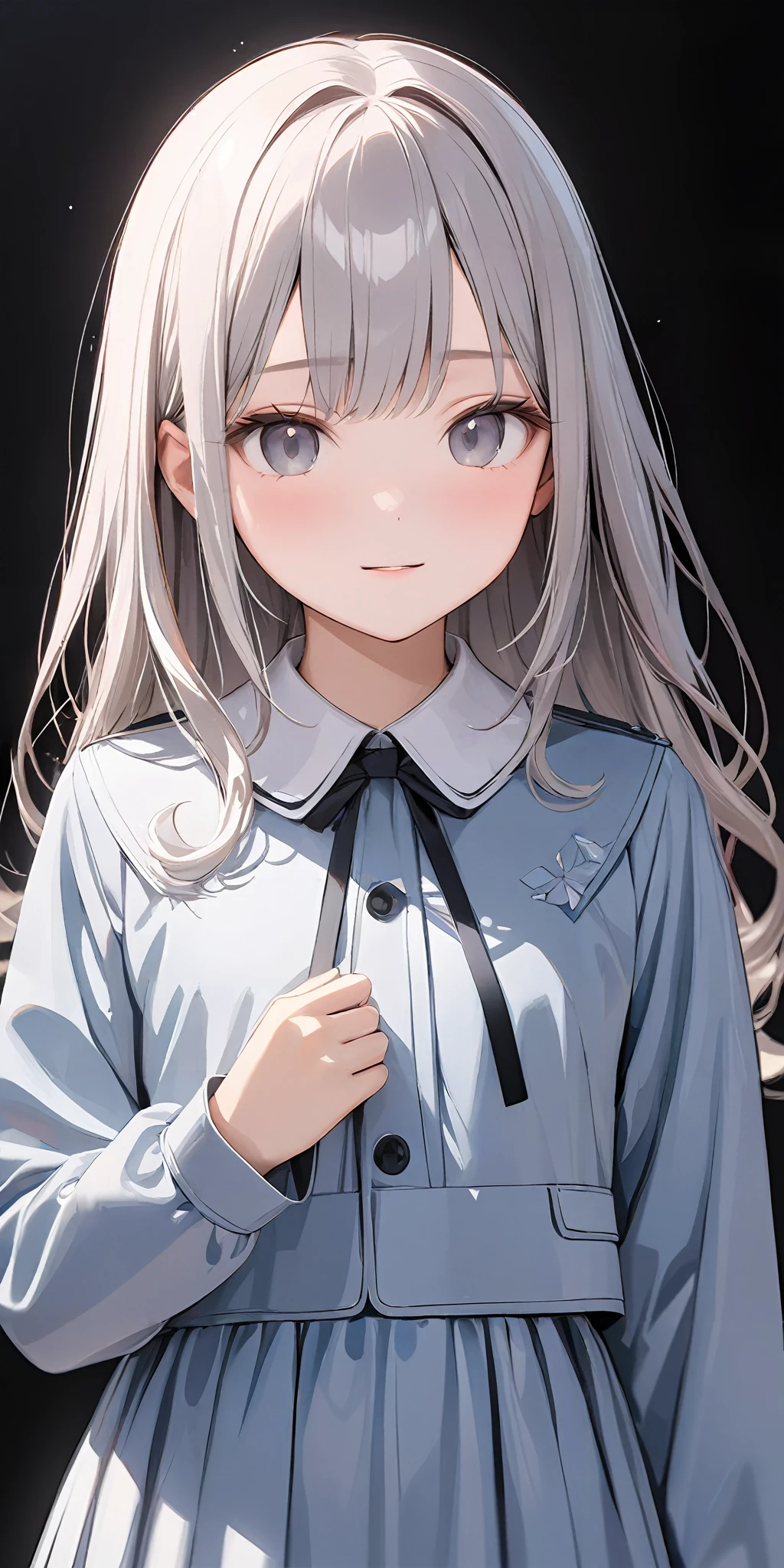 masterpiece,ultra-detailed,best quality,8K,illustration,cute face,clean skin ,shiny hair,girl,simple background
<lora:add-detail-xl:1> <lora:jyoji formal_XL_V1.0:0.5> jyojifuku, dress, long sleeves, jacket