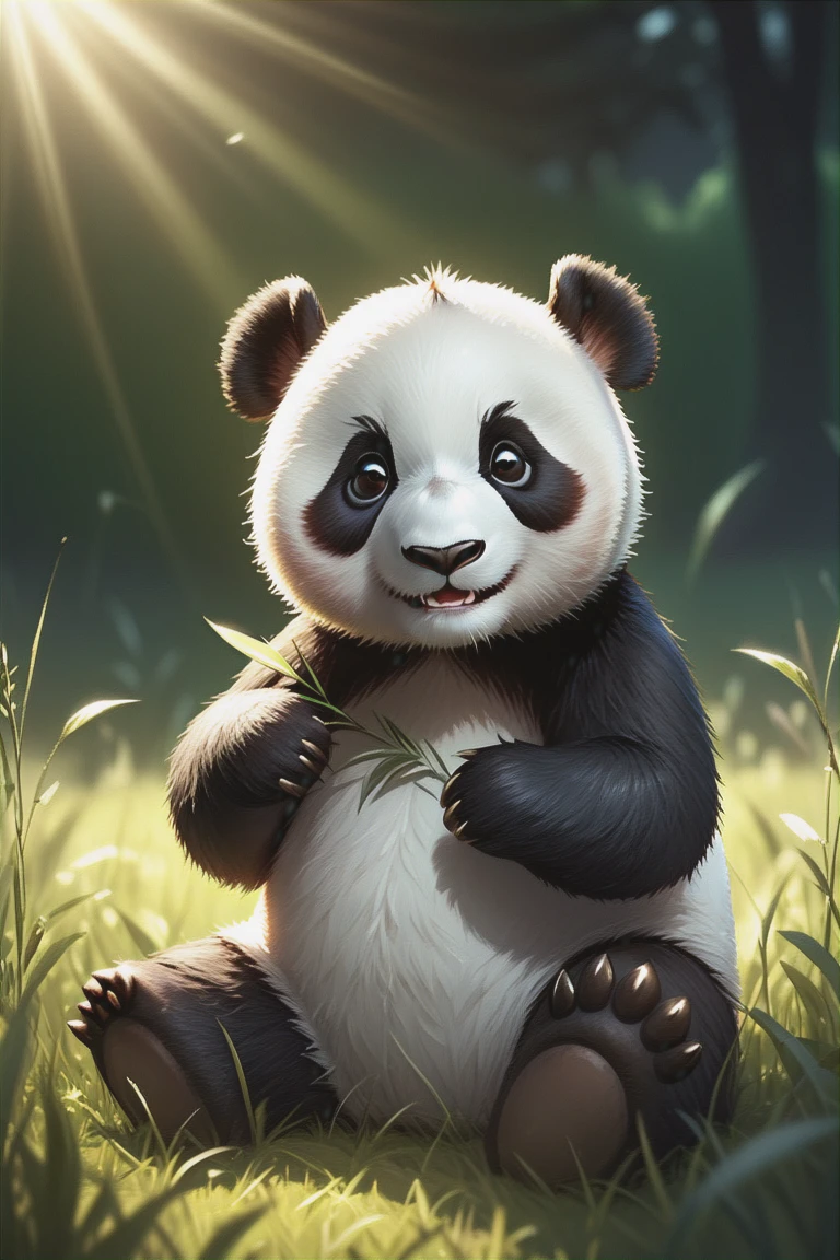 a cute little panda on a summer meadow,
(masterpiece:1.2), (best quality:1.2), ultra-detailed, best shadow, detailed background, high contrast, (best illumination, an extremely delicate and beautiful), ((cinematic light)), hyper detail, dramatic light, intricate details, 8k, very aesthetic, ((realistic)),
