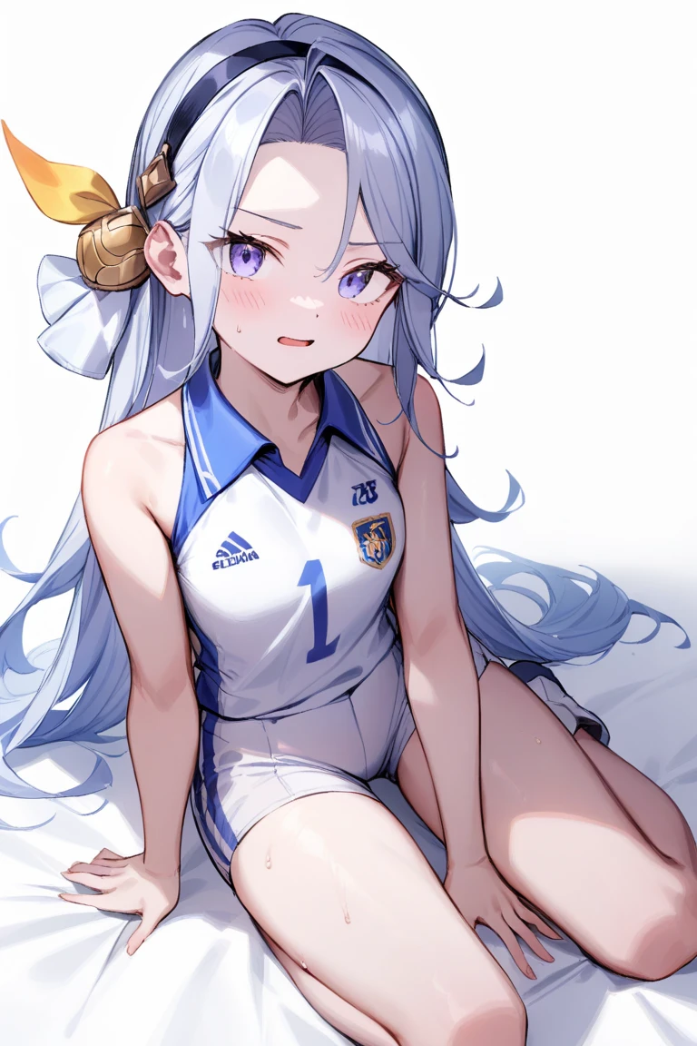 <lora:elena:0.8>,elena,1girl,solo,white background,simple background,little_girl,volleyball_uniform,, masterpiece, best quality, very aesthetic, absurdres