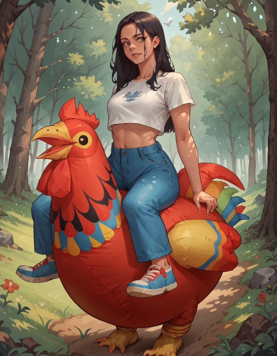 Riding An Inflatable ???? (relax it is just a rooster lol!) inflatable rooster