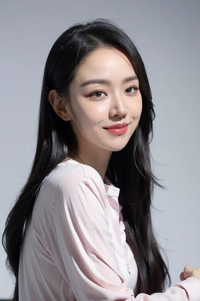 1girl,solo,long hair,black hair,looking at viewer,shirt,long sleeves,white shirt,smile,black eyes,
best quality,masterpiece,illustration,Amazing,finely detail,masterpiece,official art,incredibly absurdres,huge filesize,ultra-detailed,highres,extremely detailed,realistic,blurry background,,<lora:Shin HyeSun_20240509065248:0.8>