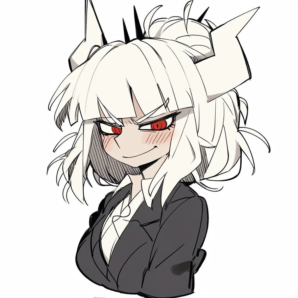 loremaster,one-girl,devil horns,ssmile,adolable