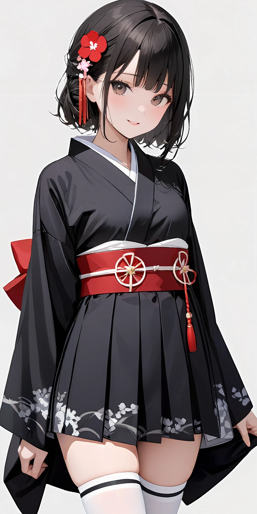 masterpiece,ultra-detailed,best quality,,8K,illustration,simple background,girl,cowboy shot,cute face,
<lora:add-detail-xl:1> <lora:wafuku gothic_XL_V1.0:0.5> jyojifuku,kimono, thighhighs