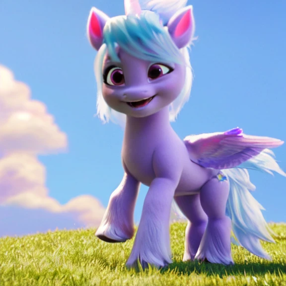 safe, solo, cloudchaser, pony, mare, standing, pegasus, cute, grass, sky, clouds, my little pony: a new generation
