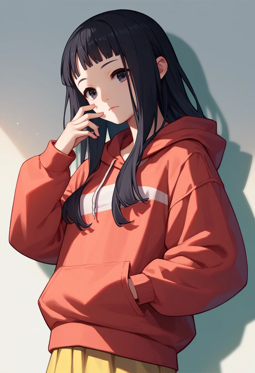 score_9, score_8_up, score_7_up, 1girl, Rinne, black eyes, black hair, hoodie, <lora:Rinne FIN 2-000028:1>