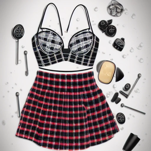 phone screen, plaid, showering, shirt, dress, black bra, candy, white bra
