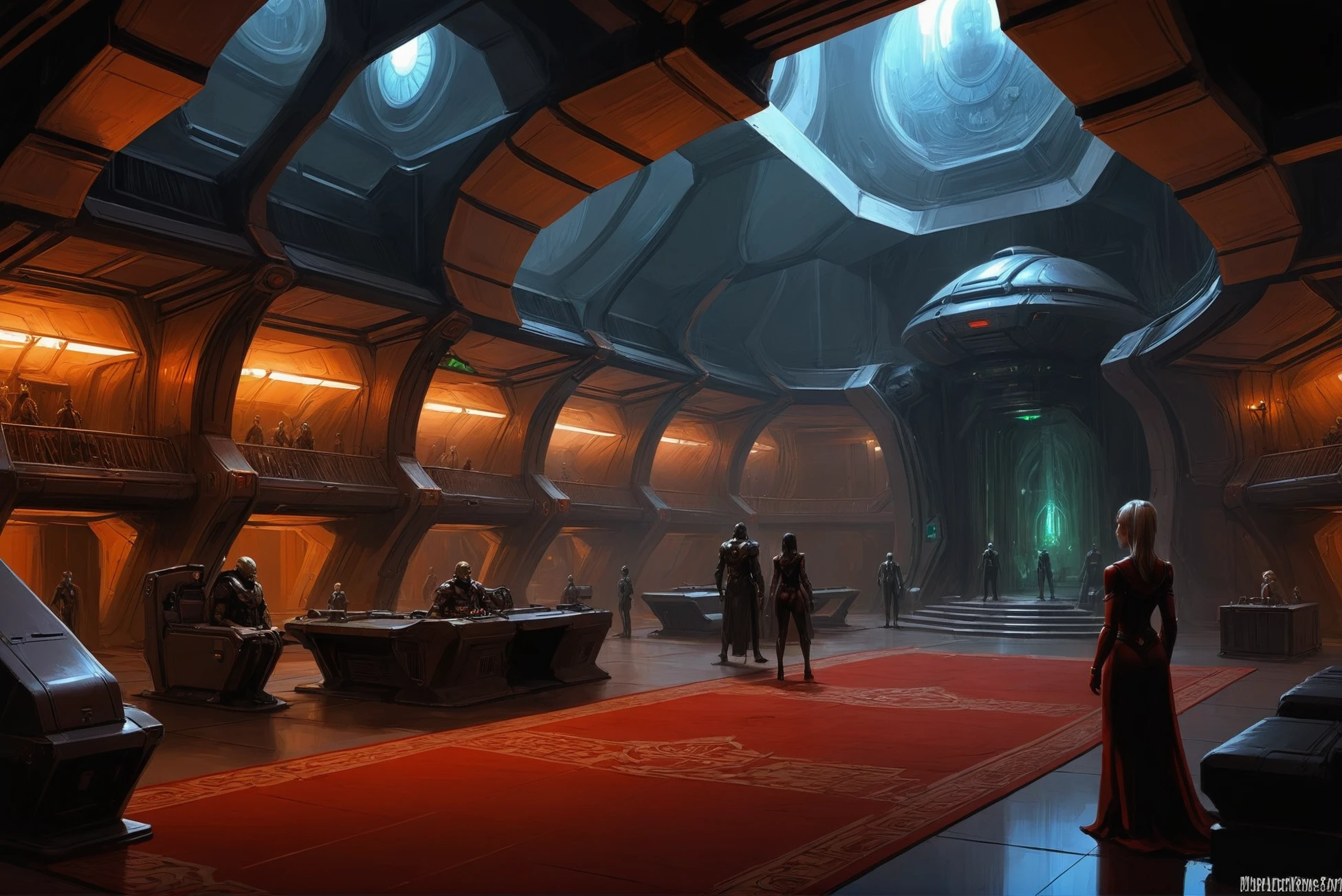 digital painting, scifi city, Lord's and Lady's Chambers \(room\) in a wonderous fantasy metropolis outside of time<lora:EnvyStarlightScifiAesthetic01:1>