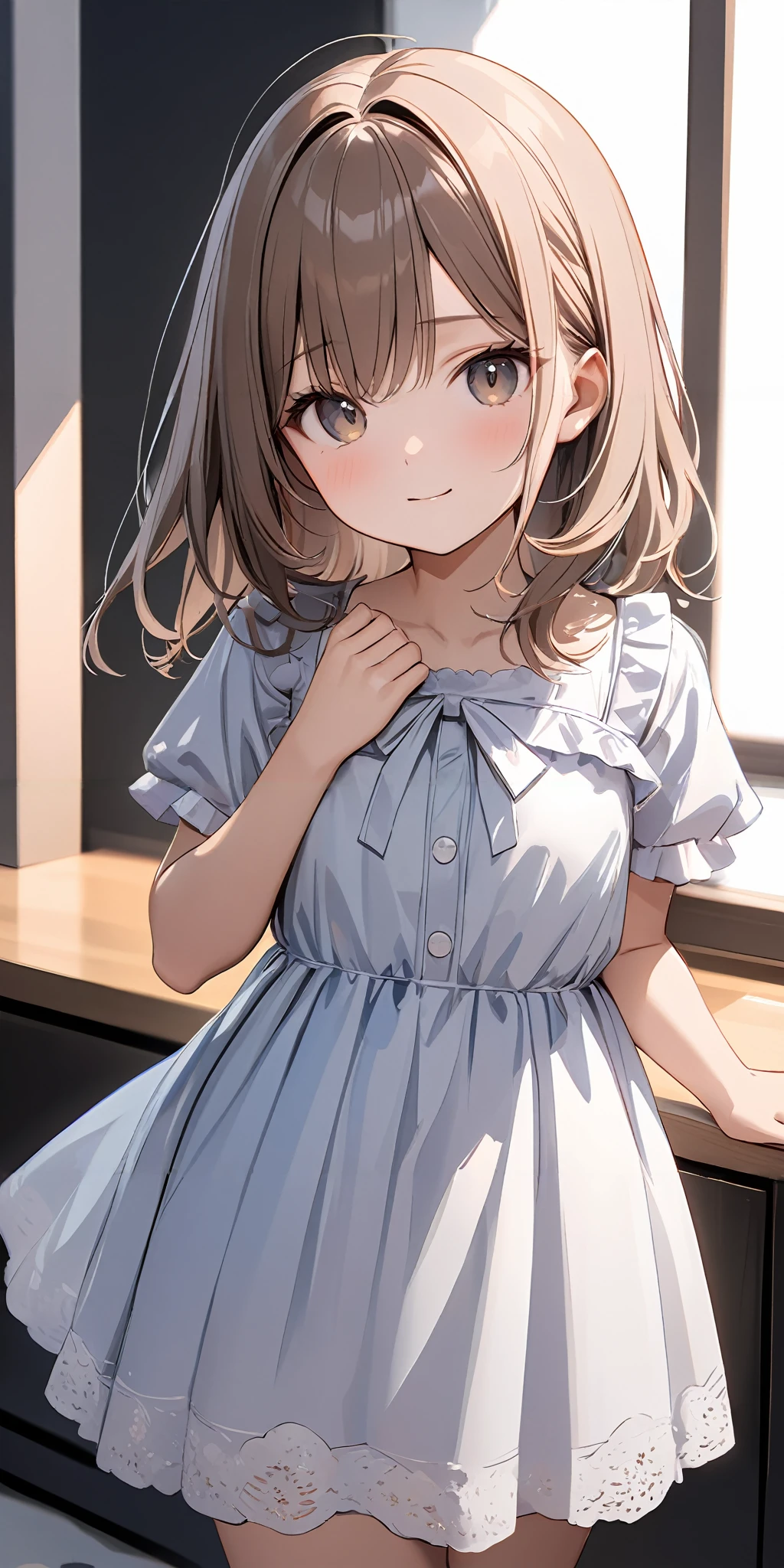 masterpiece,ultra-detailed,best quality,8K,illustration,cute face,clean skin ,shiny hair,girl,
<lora:add-detail-xl:1>dress,cowboy shot