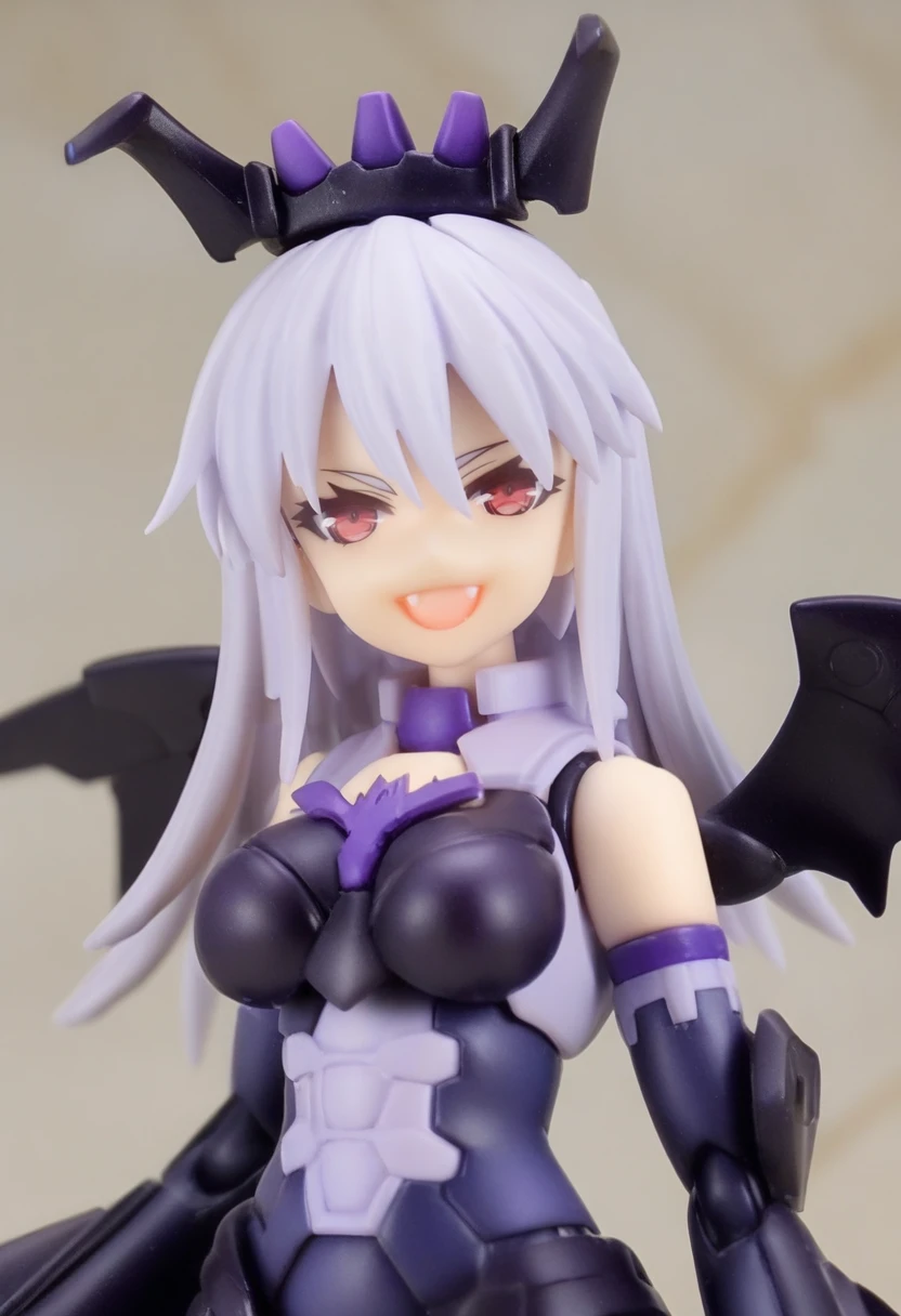 (score_9:0.9),score_8_up,score_7_up,anime style,rating_safe,1girl,solo,<lora:SIS-000 Neverlia ponyXL v3:0.95>,SIS-000 Neverlia,elbow gloves,Neverlia bodysuit,open_mouth,tall female,looking at viewer,standing,red eyes,crazy smile,crown,wings,