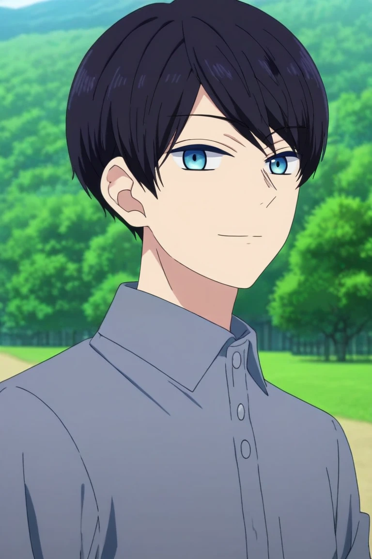 score_9, score_8_up, score_7_up, source_anime, rating_safe, intricate details, anime screencap, , official style, looking at viewer, , 1boy, solo, male focus, <lora:mikoto_yuzuki_pony:0.84>, mikoto_yuzuki, black hair, blue eyes, short hair, panorama, hill, dusk, spread arms, smirk, ,, <lora:sdxl_lightning_8step_lora:1>