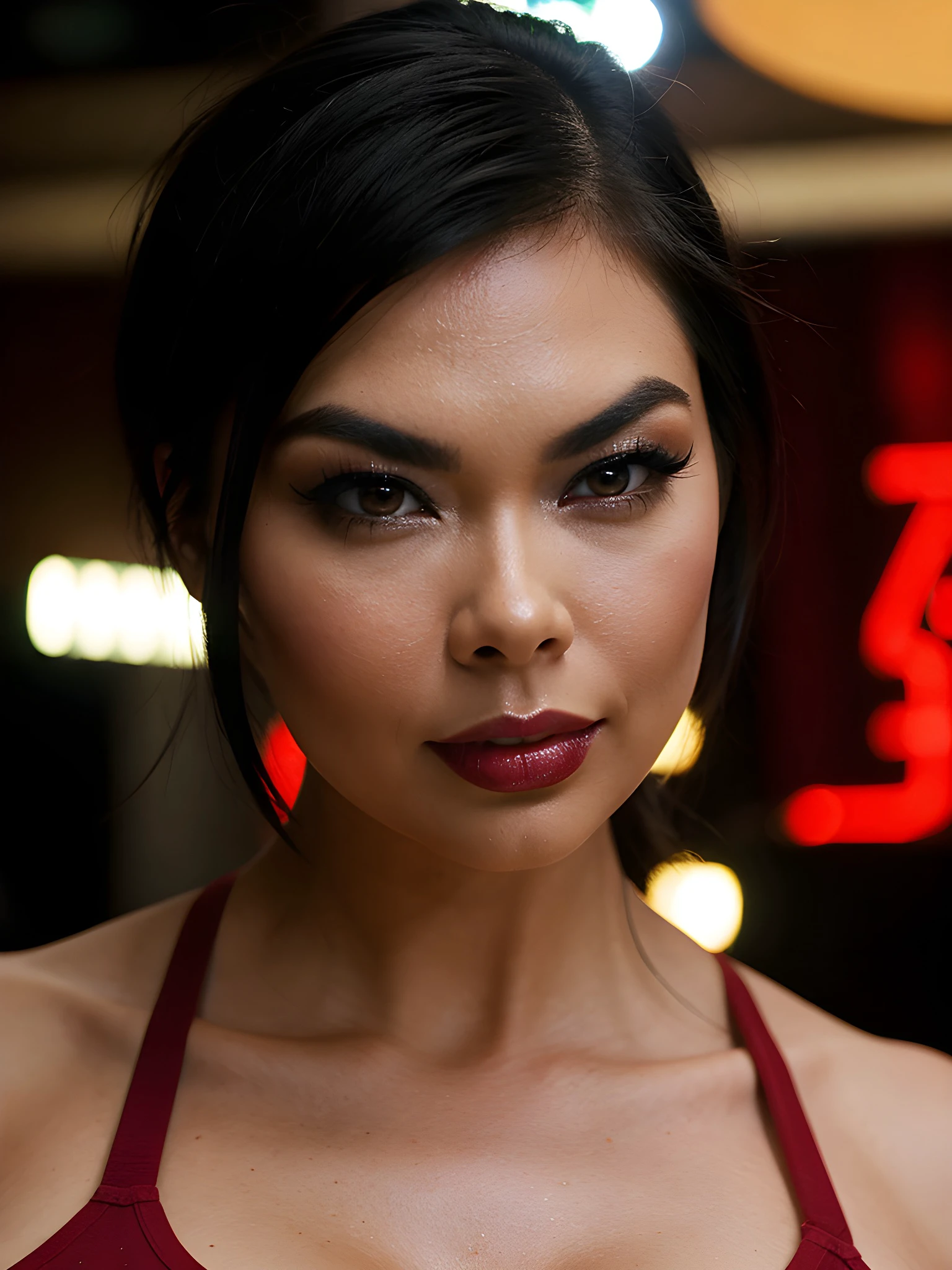 close-up photo of T3r4P4tr1ck_V1-Emb , wearing casuals, in the middle of a nightclub, 8k uhd, high quality, dramatic, dramatic lighting, realistic , lifelike texture