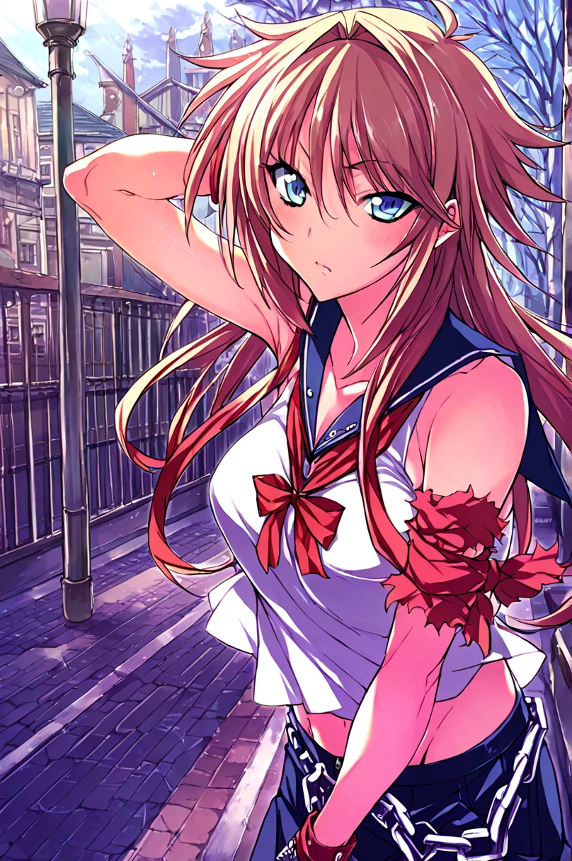 score_9, score_8_up, score_7_up, score_6_up, score_5_up, score_4_up, source_anime
1girl, solo, Tsujidou Ai, blue eyes, chains, serafuku, looking at viewer, outdoors  <lora:Tsujidou Ai-000030:1>