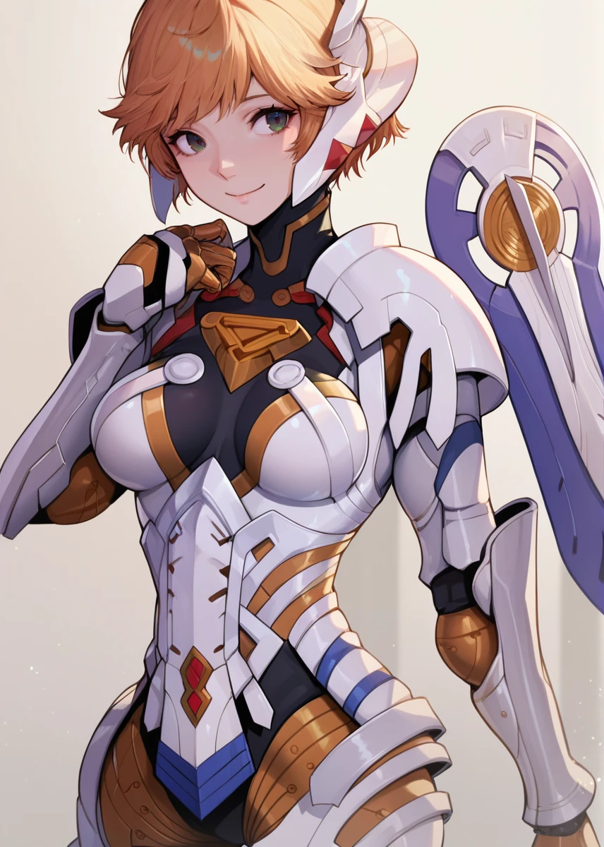 1girl, <lora:fiora_Xb_Autism_v1:1>, (fiora_mech), solo, (medium breasts:1.0), (sagging breasts:0.2),  (cowboy shot:1.2), short hair, armor, bodysuit, (Torso_inclination:1.1), (from_back:1.1), smile,
best quality, masterpiece, (score_9), (score_8_up), (score_7_up), source_anime, (anime), (anime screencap:1.0), anime coloring,