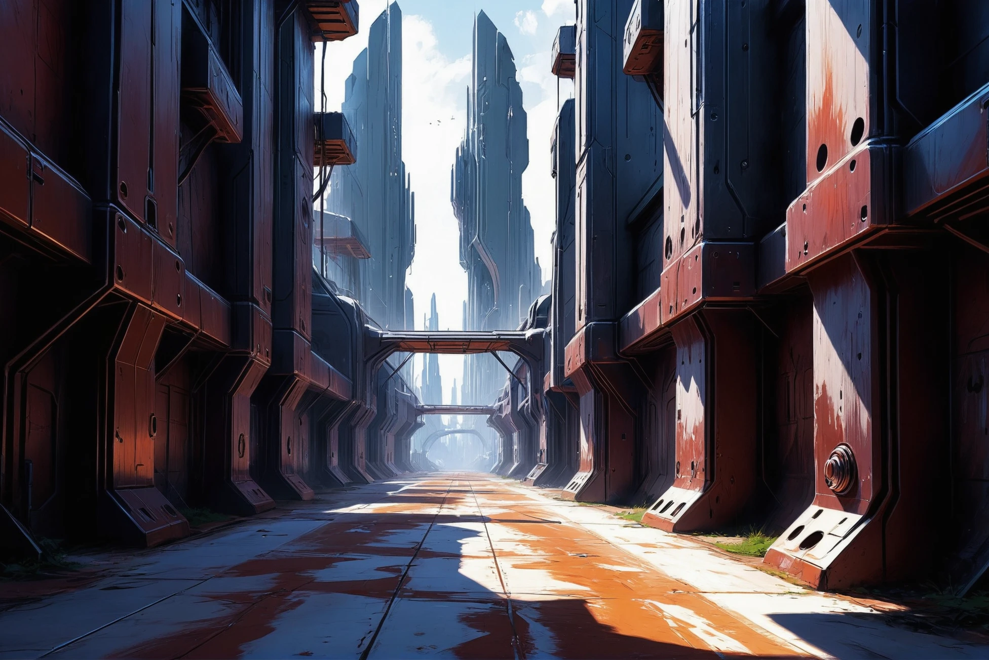 digital painting, scifi city, Crystalline Structure Fields<lora:EnvyStarlightScifiAesthetic04:1>