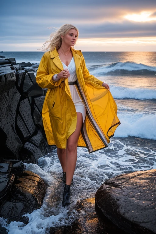 DEN_layla_roo,
(portrait of a lighthouse keeper (walking on the rocks:1.2) on a dark (stormy night:1.2) wearing a yellow raincoat in the wind, (waves crashing:1.2) into the rocks, (storm:1.2), (wind swept:1.2), (gale:1.1), (tsunami:1.1), lighthouse, (night time:1.2), (wet rocks, rocks, rocky:1.2), (splashing waves:1.2), waves, (ocean spray:1.2), (lighthouse:1.1):1.2),
bokeh, f1.4, 40mm, photorealistic, raw, 8k, textured skin, skin pores, intricate details <lora:epi_noiseoffset2:1>, epiCRealism <lora:ClothingAdjuster3:-1>