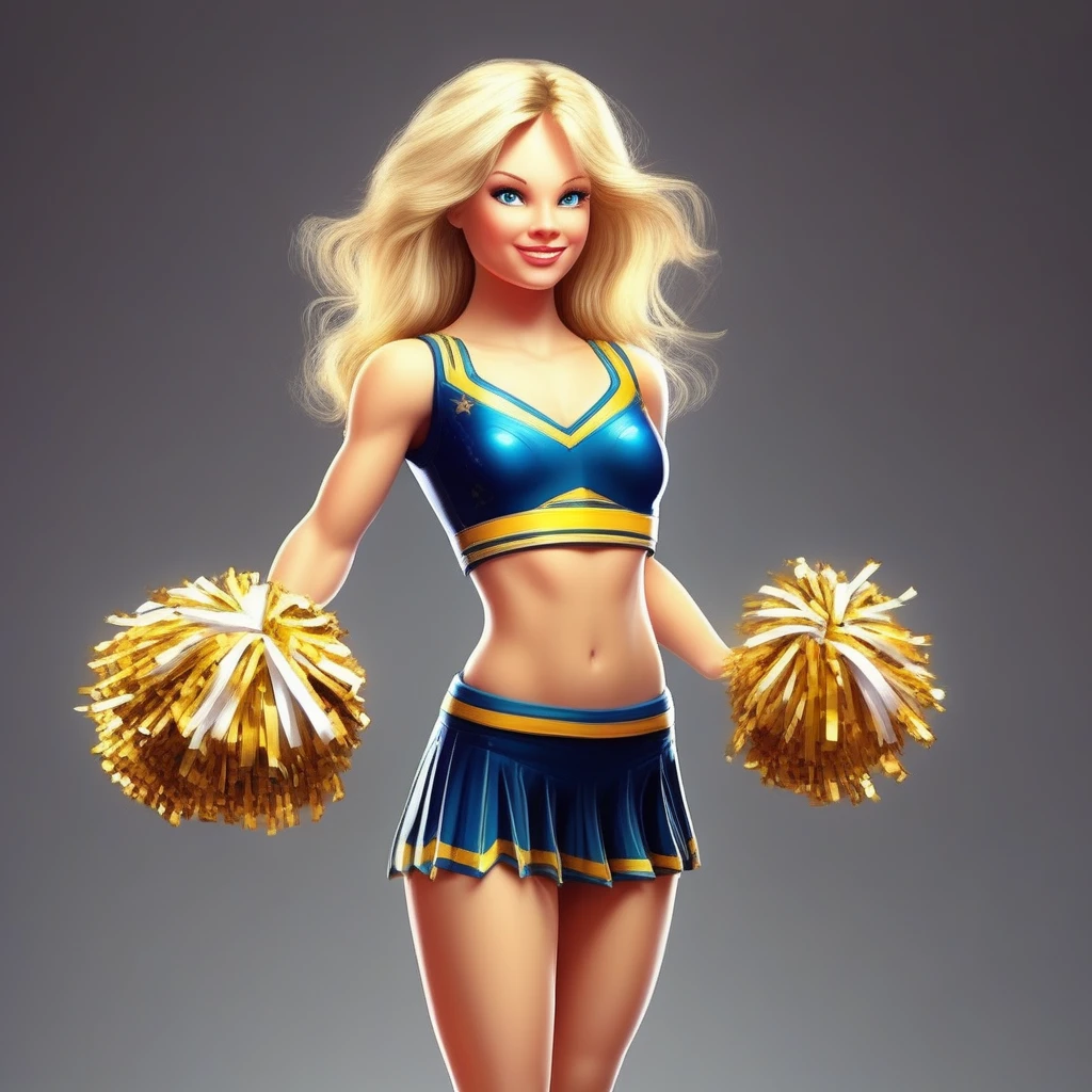 Blonde girl cheerleading