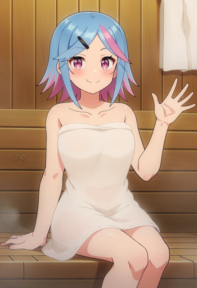 ((masterpiece)), ((best quality)), (ultra-detailed), anime style, bath, a cute girl, 1girl, solo, nude00, ((beautiful eyes)), smile, ((open chest)), ((cute nipples)),small breast