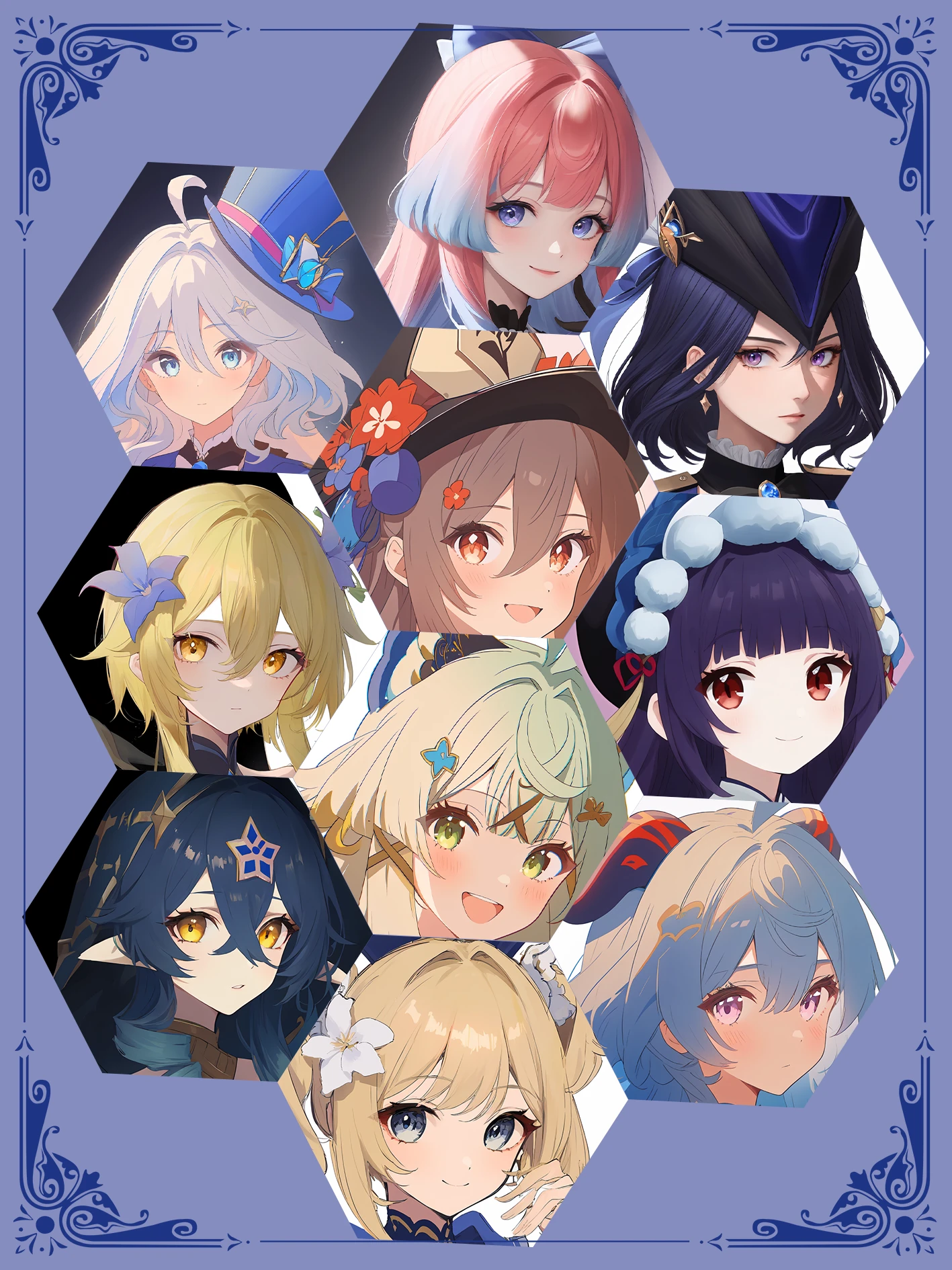 All characters Genshin Impact ( 100 characters) 原神全角色(maybe) 100 位 v1.0