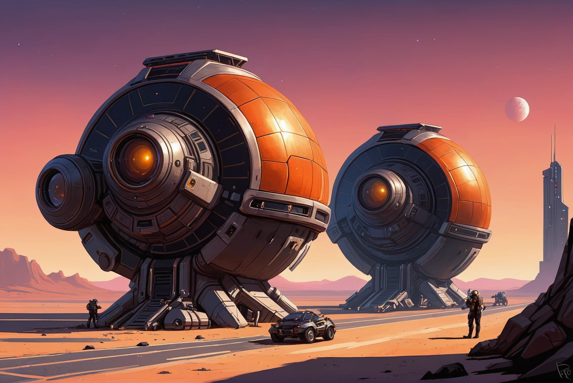 digital painting, scifi city, Telescope Arrays<lora:EnvyStarlightScifiAesthetic08:1>